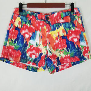 Merona Shorts Womens Size 6 Low Rise Multicolor Colorful‎ Abstract Chino Pockets